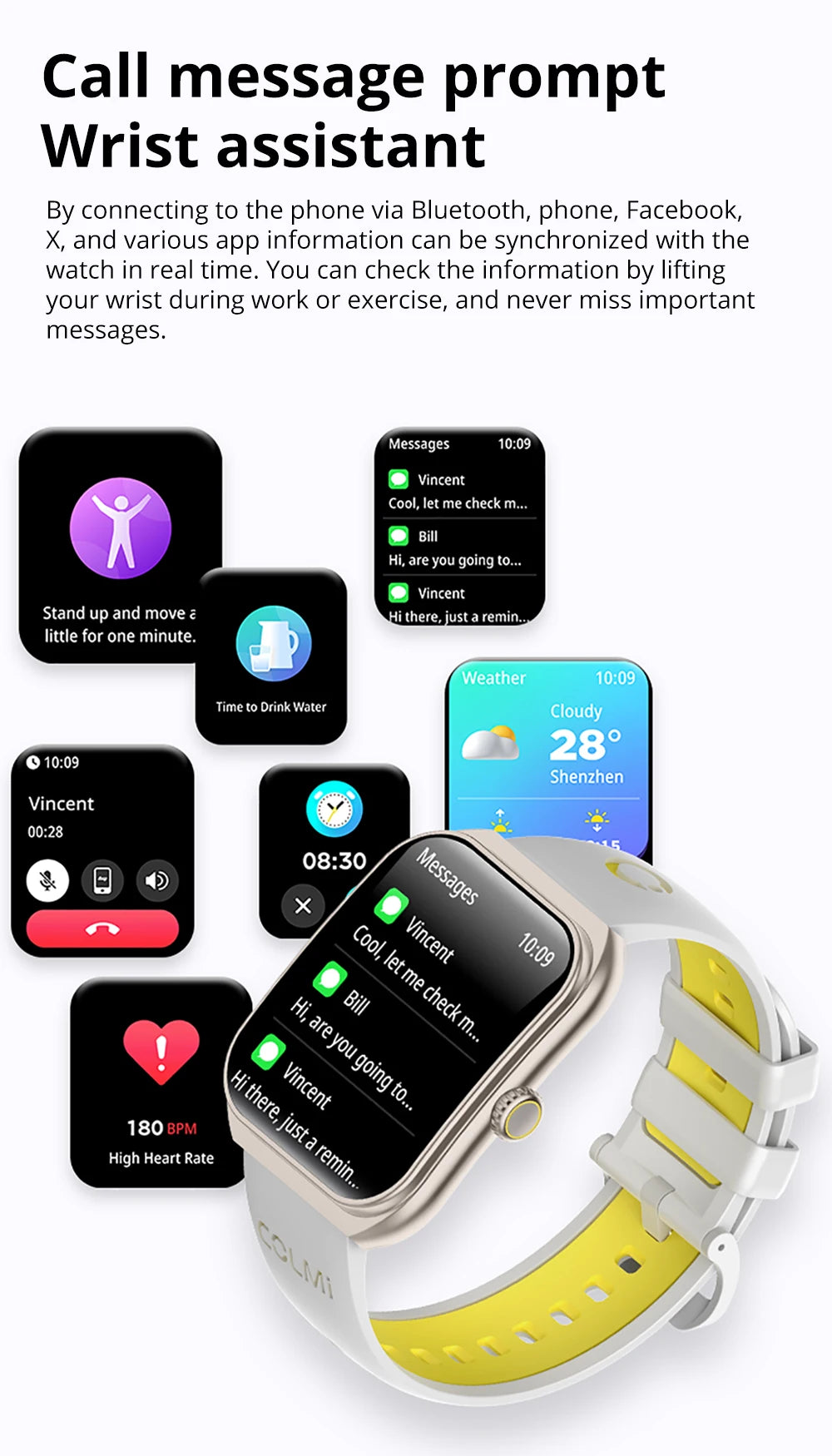 New COLMI P86 1.93" AMOLED Smartwatch Men Health Manager Bluetooth Call IP68 Waterproof Smart Watch Women For Xiaomi iOS Phone