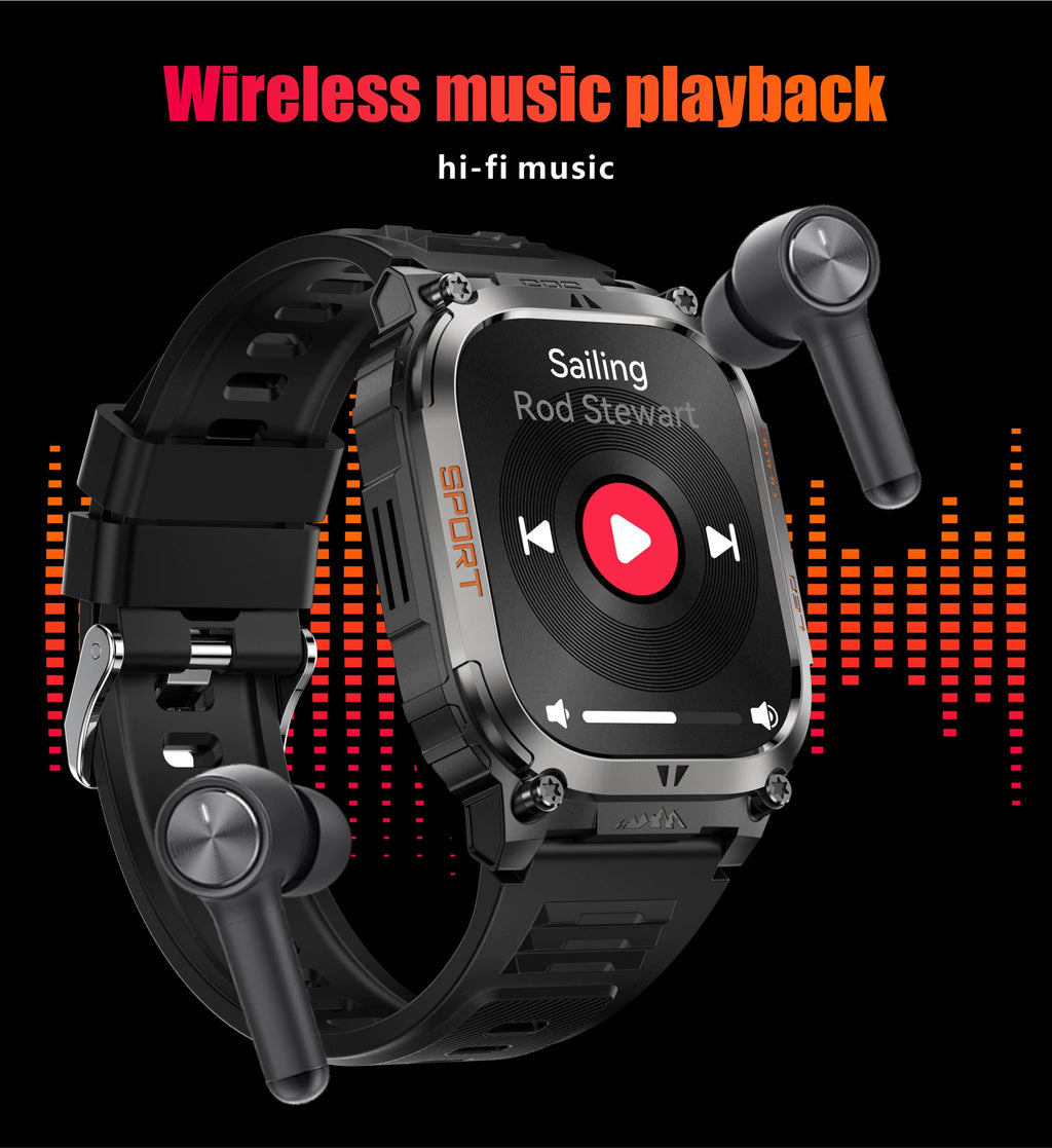 LIGE New GPS Tracking Smart Watch  LED Flashlight 1.96inch HD Screen Compass BT Call Waterproof Sport Smartwatch For Android iOS
