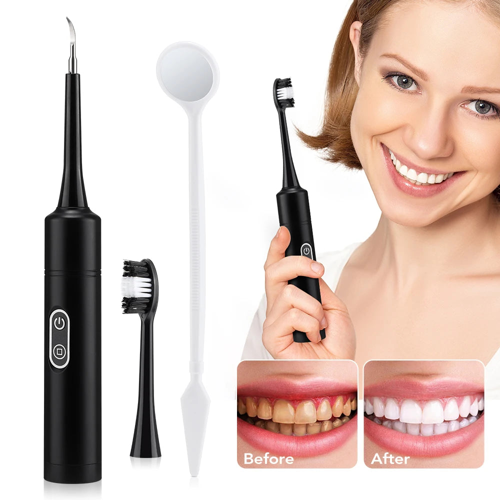 Electric Teeth Cleaner 6-gear Modes Portable Toothbrush Tartar Remover High Frequency Vibration Tartar Cleaning Whitening Teeth