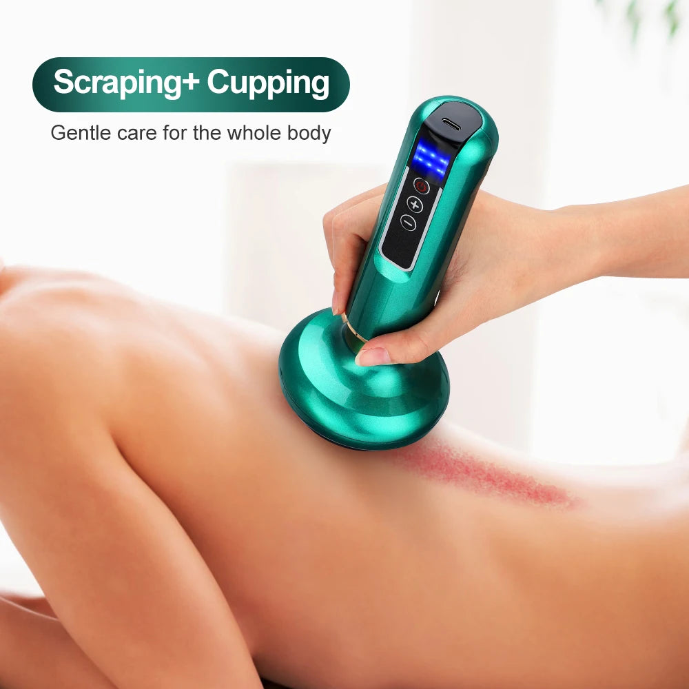 6 Gear Electric Cupping Massager Vacuum Suction Cup GuaSha Anti Cellulite Beauty Health Scraping Heat Body Slimming Massage