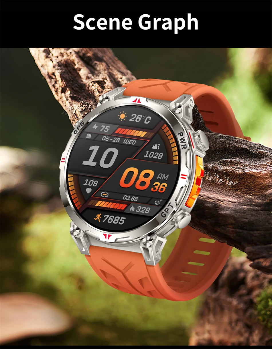 2025 New Professional GPS Sports Smart Watch Outdoor RIDE Run GPS track Swim Watchs Compass Altimeter 5ATM Sports Bracelets Men