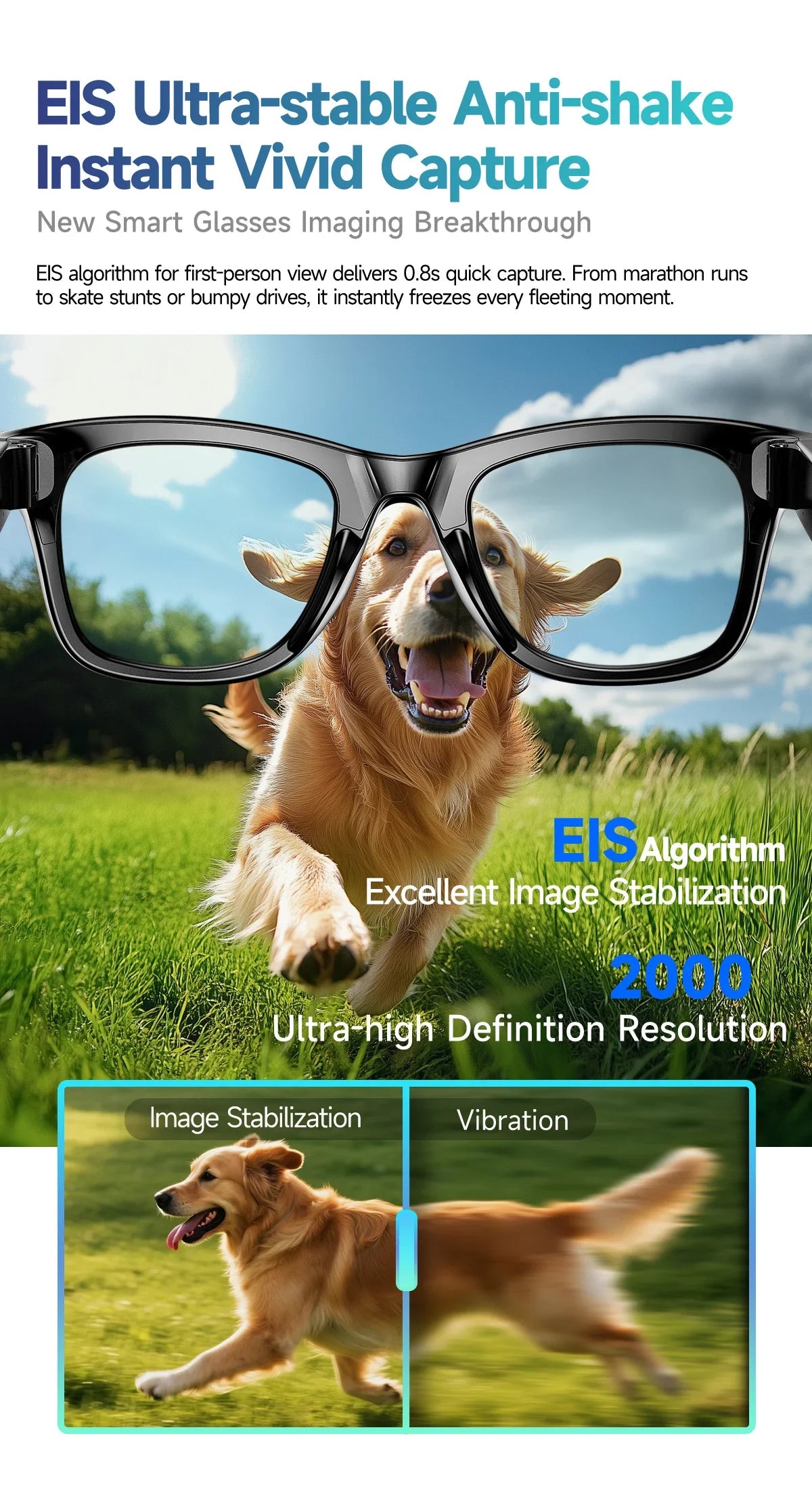2026 New Upgrade smart glasees With Camera Video Recording AI Photo Recognition Bluetooth Call Translation Voice Sunglasses Man