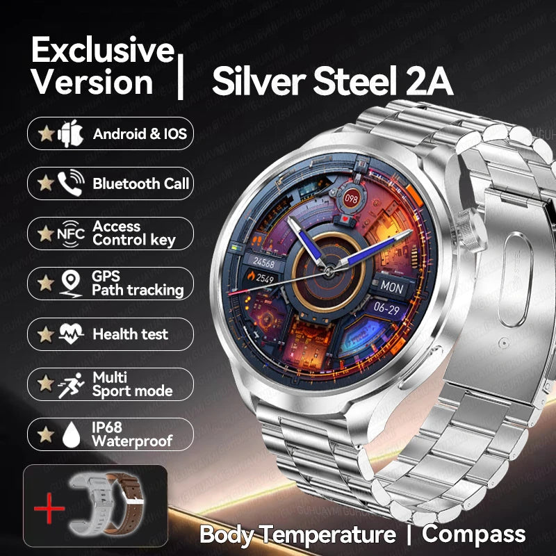 1.85-inch HD Sapphire Glass Smart Watch Men's GPS Movement Track NFC Bluetooth Call  Lingdong Island Health Detection Smartwatch