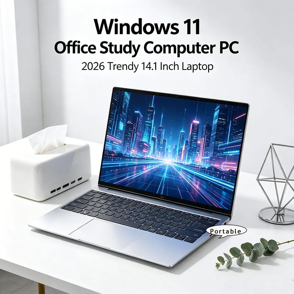 2026 New 14.1 Inch Ultra Slim Laptop Win11 16GB/32GB DDR4 RAM 2TB SSD Portable Business Office Notebook PC Intel I9-9900