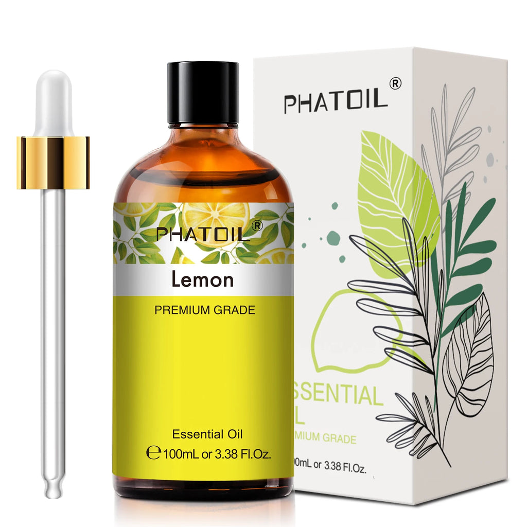 PHATOIL 100ml Pure Essential Oil Rose Lemon Vanilla Lavender Eucalyptus Aromatherapy Essential Oils For Diffuser Candle Making