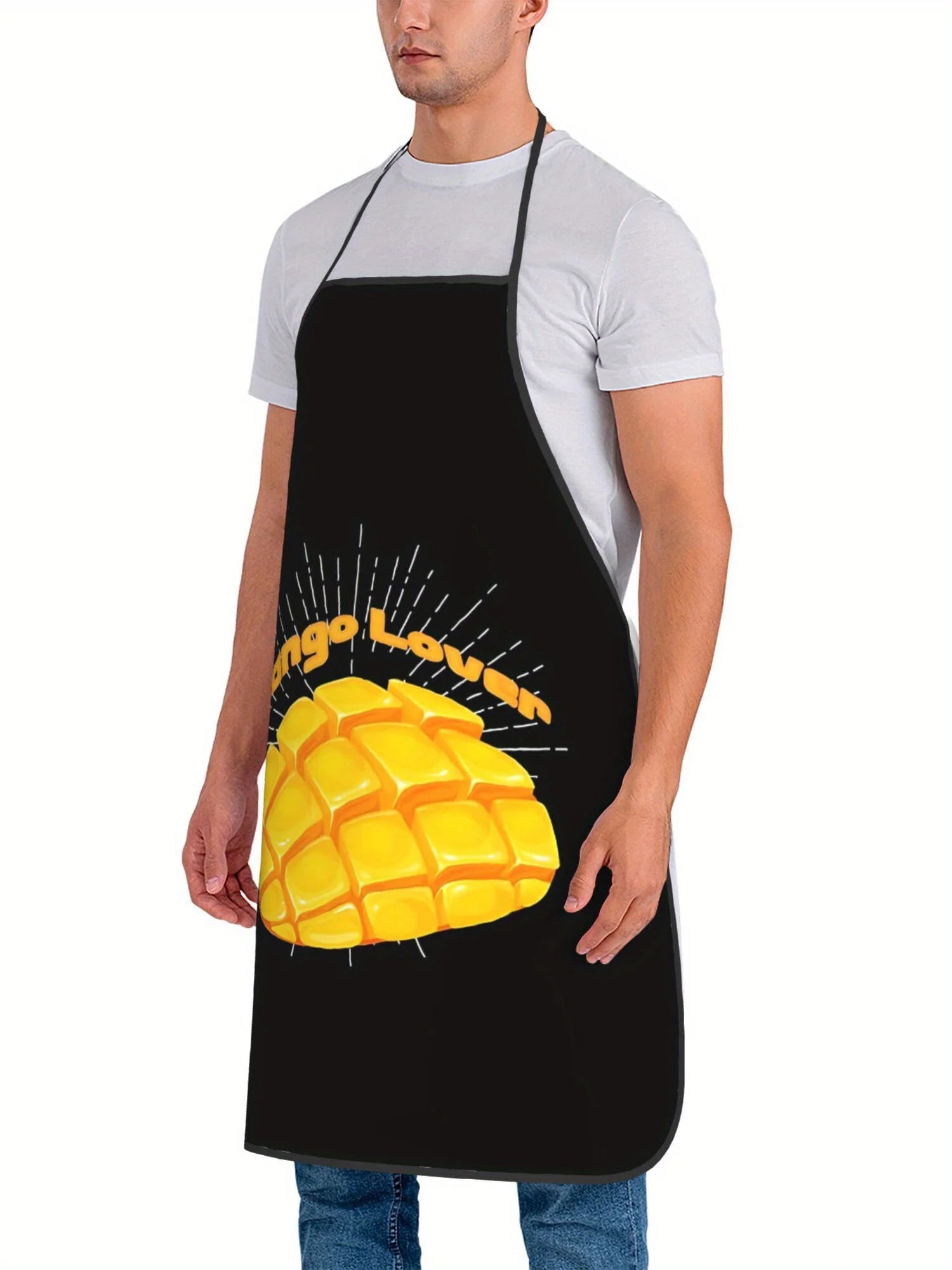 Mango Lover Retro Mango Print Apron - Adjustable Chef Apron with Mango Fruit, Unisex Cooking Apron for & Men, for & Use