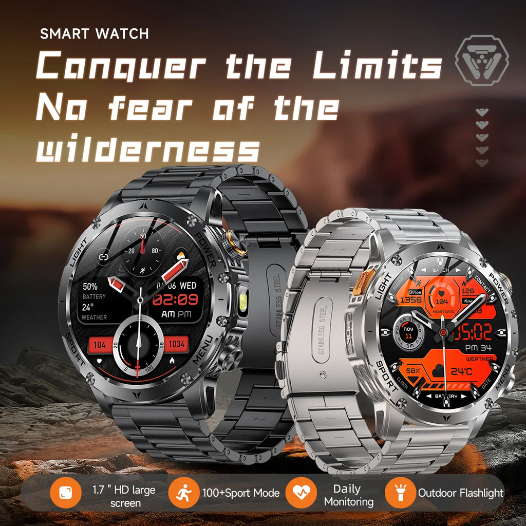 LIGE New GPS Outdoor Sports Smart Watch Men AMOLED Screen LED Flashlight Heart rate Waterproof Bluetooth Call 1000mAh Smartwatch