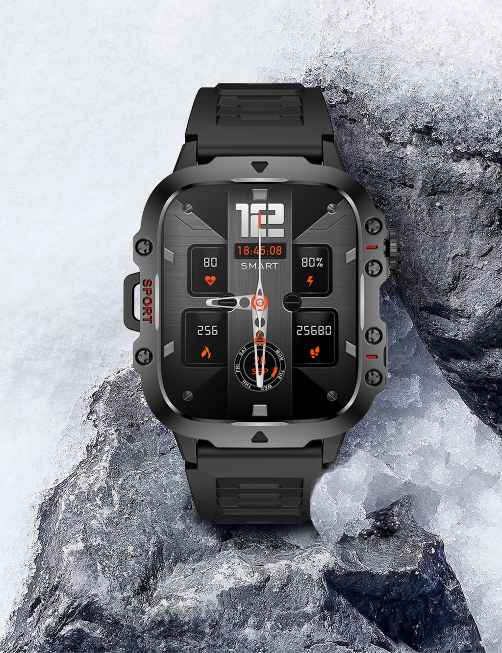 Military GPS Tracker SmartWatch Men 5ATM Outdoor Sports Fitness Tracker Health Monitor 1.96 BT Call Smartwatch For IOS Android