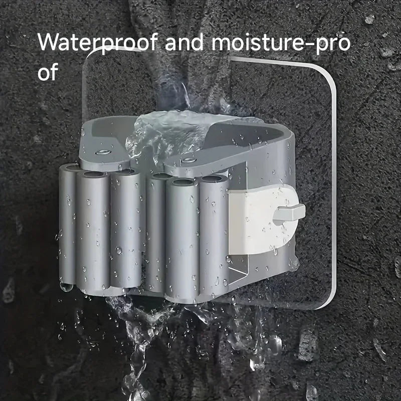 Home Storage Rack wall hanging shelf Bathroom  shower holder storage Traceless Hook Mop Organizer Waterproof Broom Hanger