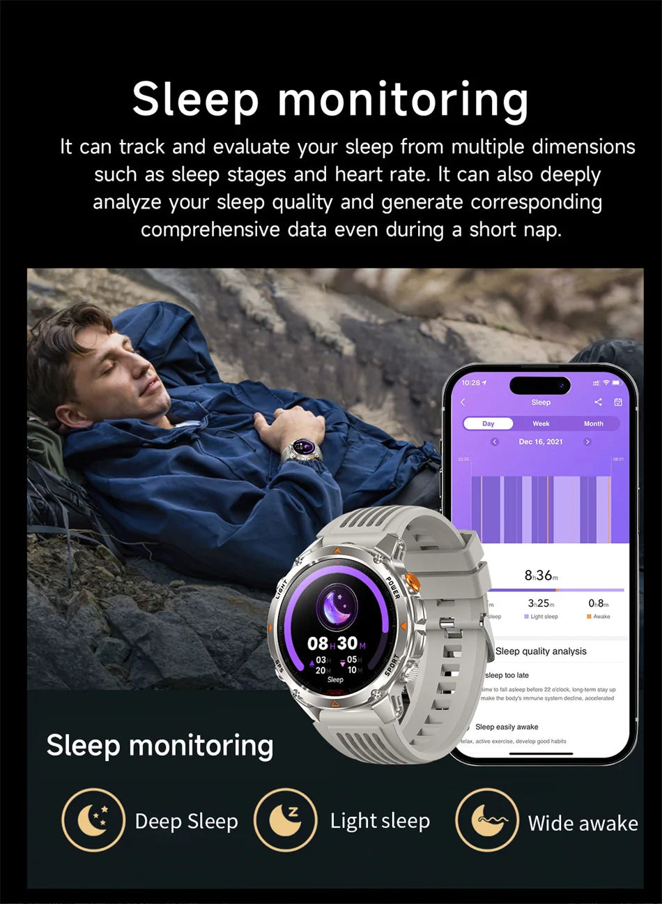 T-Rex 3 Built-in Dual-band GPS Smart Watch Men Smartwatch Compass Altimeter Barometric 5ATM IP69K Waterproof AMOLED HD Watches