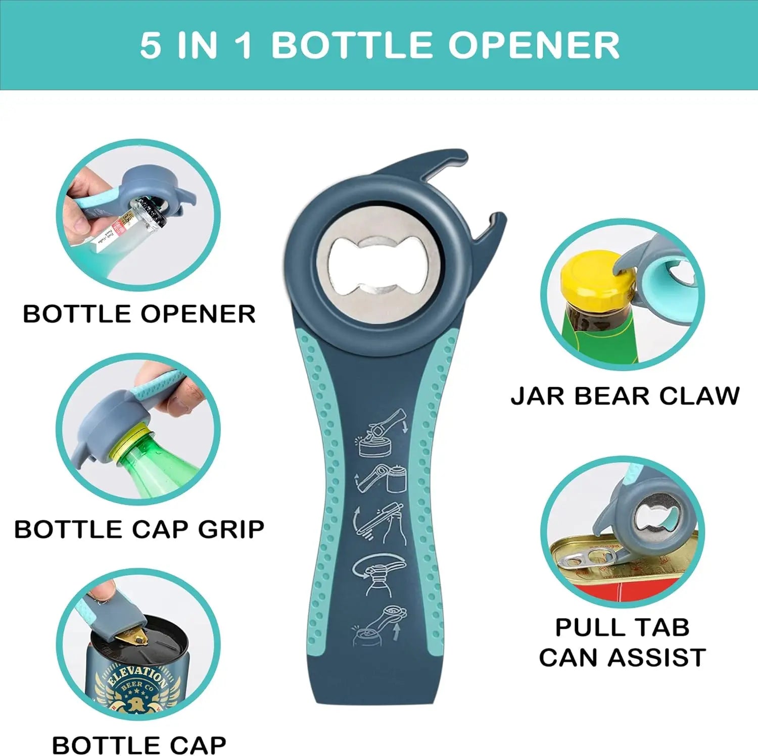 Jar Opener for Weak Hands Seniors with Arthritis Multi Function Bottle Opener Lid Non Slip Rubber Gripper Pad beer kitchen tools