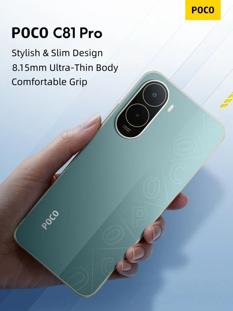 Smartphone POCO C81 Pro Global Version 6.9 inch 120Hz Display 6000mAh Battery UNISOC T7250 Octa core HyperOS 3 2026 Mobile Phone