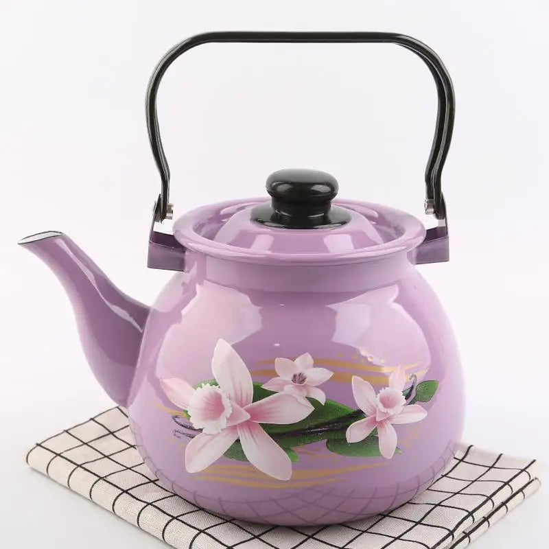 3.5L Large Capacity Porcelain Enameled Tea Pot Perfect for Home or Restaurant Use Tea Kettle Practical and Beautiful