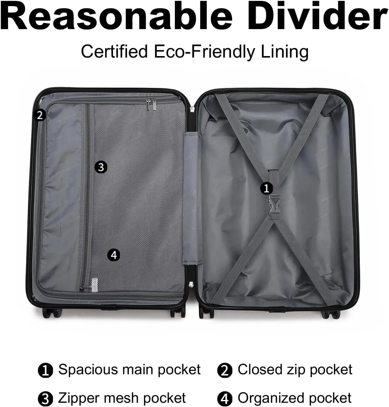 British Traveller 13/20 Inch 2-Piece ABS+PC Hard Shell Luggage Set, Airline Approved Carry-On Suitcases, TSA Lock, Scratch Resistant, Silent Spinner Wheels & Aluminum Telescopic Handle