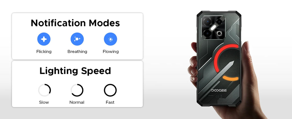 DOOGEE Blade GT Pro 5G Rugged Phone LED light Effect 6.72'' 120Hz 32GB(12+20) 512GB 10.5mm Ultra-thin 100MP AI Camera Smartphone