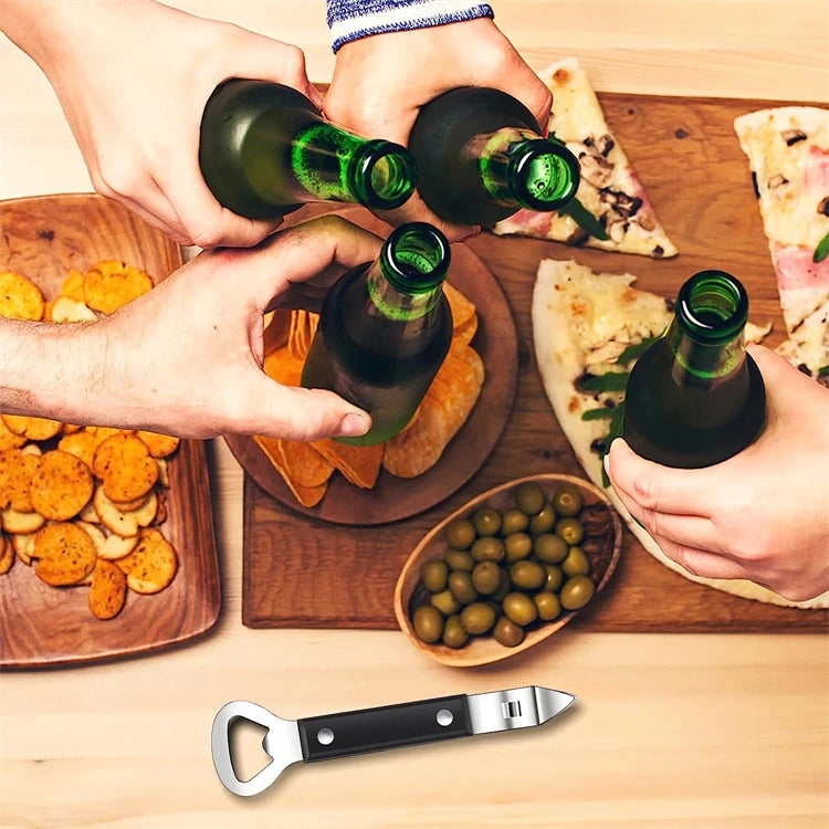 LMETJMA Can Punch Bottle Opener Manual Stainless Steel Can Beer Bottle Opener Small Bottle Opener Can Tapper for Camping JT177
