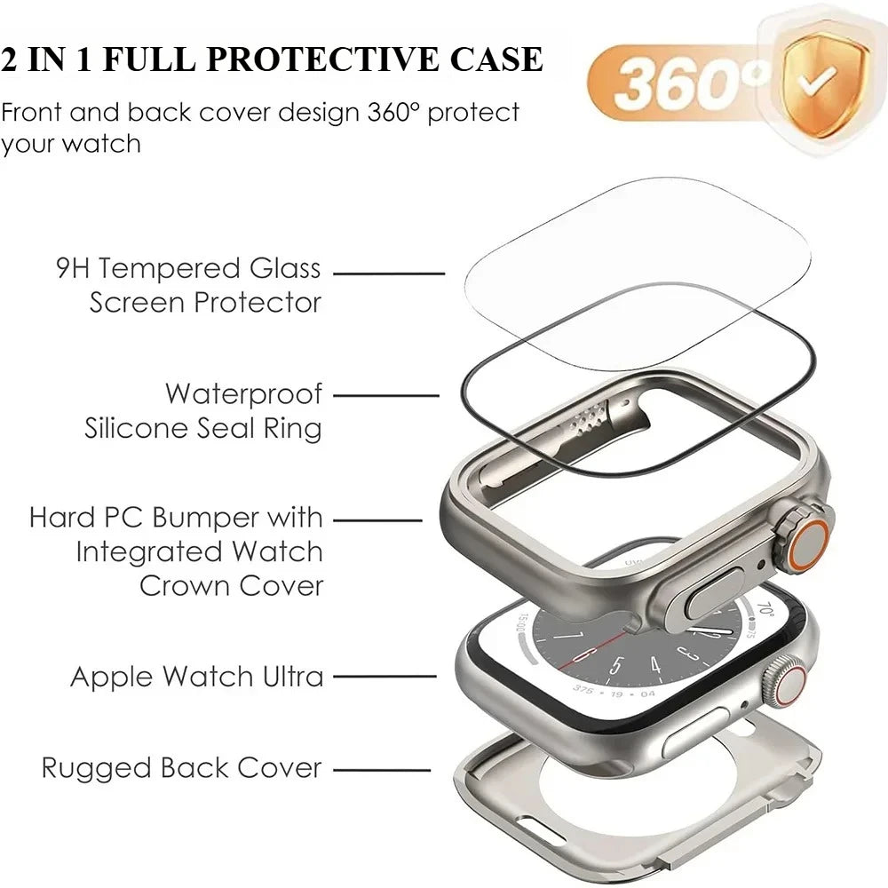 Screen Protector Case for Apple Watch Cover 46mm 42mm 45mm 44mm 41mm 40mm Hard PC Bumper Protector for iwatch 11 10 9 8 7 6 5 SE
