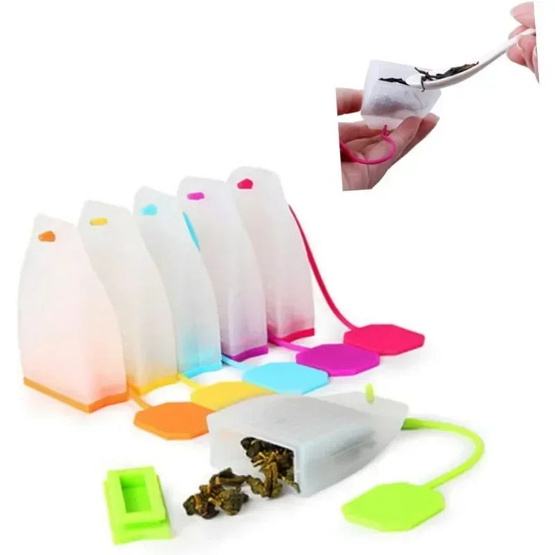 Food-grade Silicone Tea Bags Tea Infuser Colorful Style Strainer Herbal Loose Tea Strainer Tea Diffuser infusor Kitchen Tools