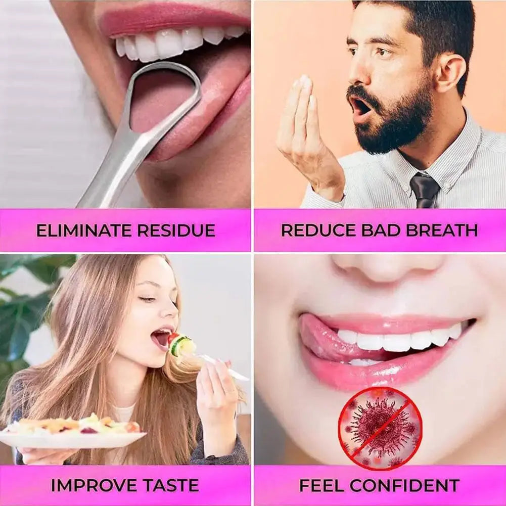 1Pcs Portable Single Layer Tongue Scraper Reusable Stainless Steel Oral Mouth Brush Tongue Scraper Fresh Breath Maker