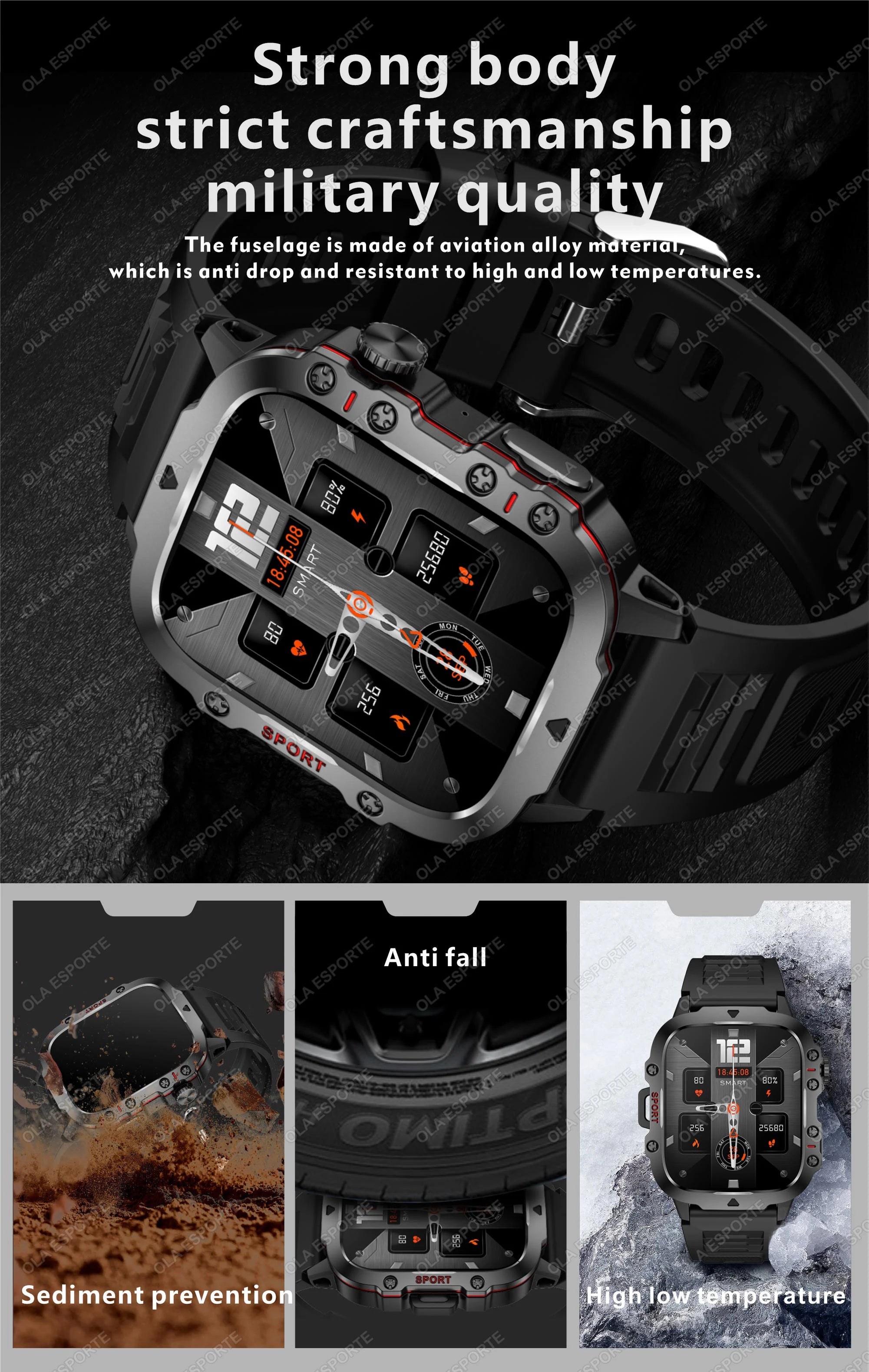 2025 New Rugged Military GPS Smart Watch Men Bluetooth Call Health Monitoring AI Voice Sport Waterproof Smartwatches For Android