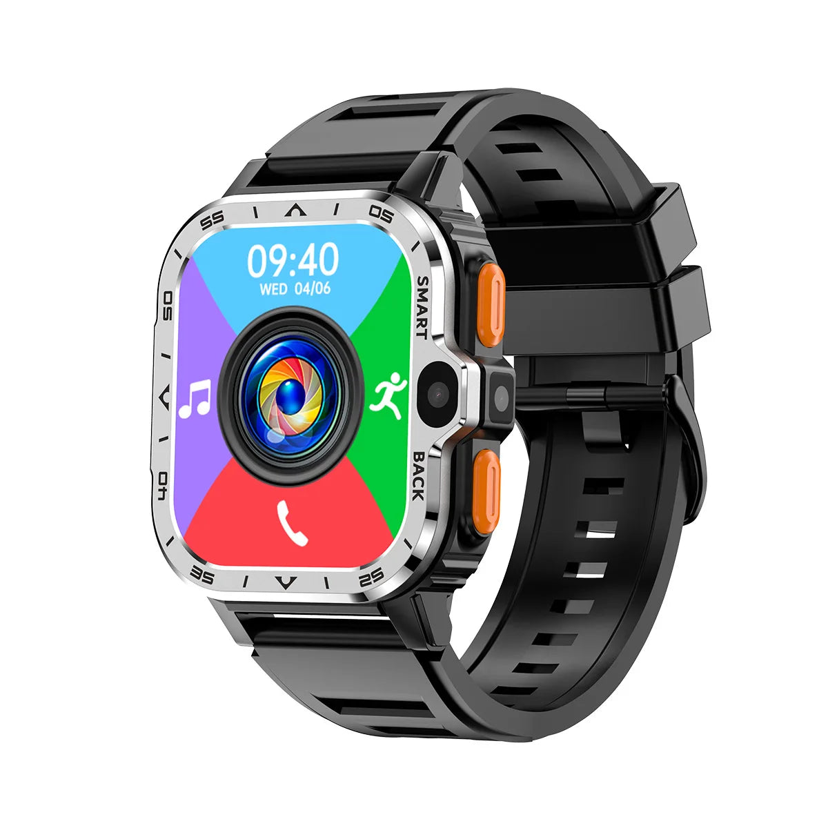4G Smart Watch Android 8.1 4GB RAM 128G ROM Wifi Dual Camera SIM Card Fitness Tracker Google Play Heart Rate Rugged Smartwatch