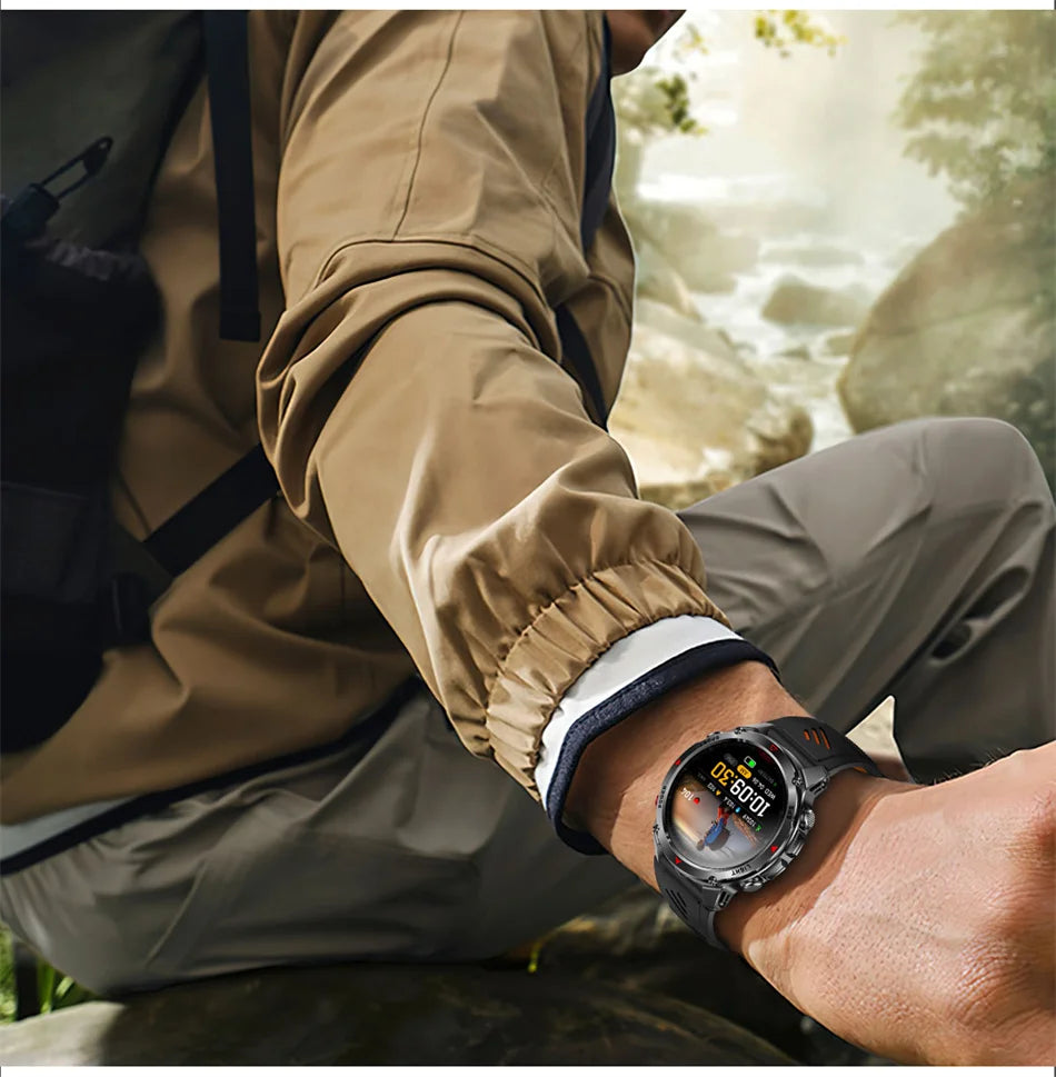 T-Rex 3 Built-in Dual-band GPS Smart Watch Men Smartwatch Compass Altimeter Barometric 5ATM IP69K Waterproof AMOLED HD Watches