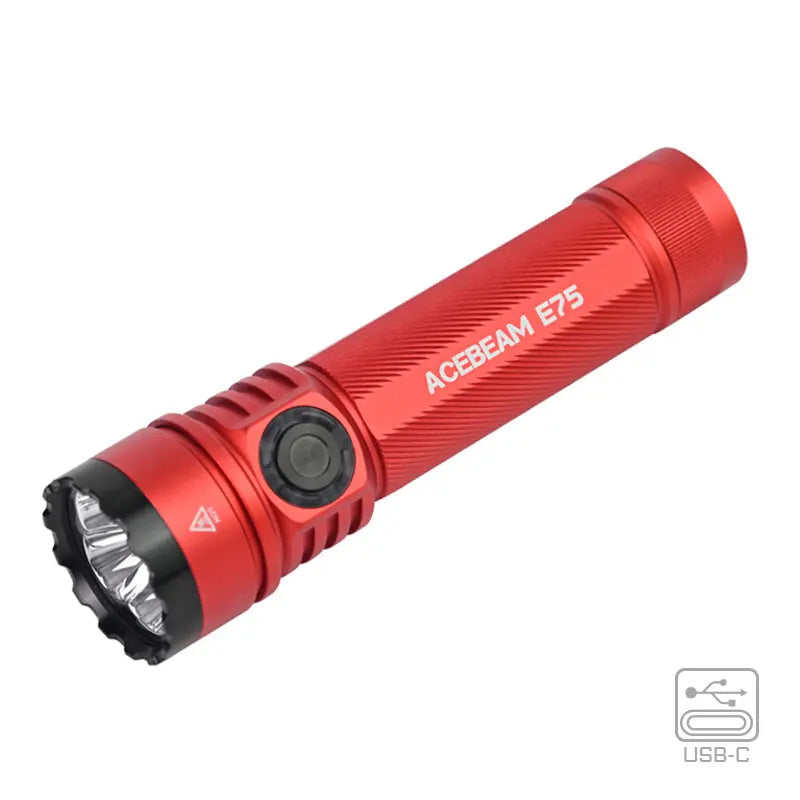 ACEBEAM E75 Quad-Core LED Flashlight USB C Rechargeable Torch With 21700 Battery 4500LM 260M Flashlights Powerful Defense Strobe