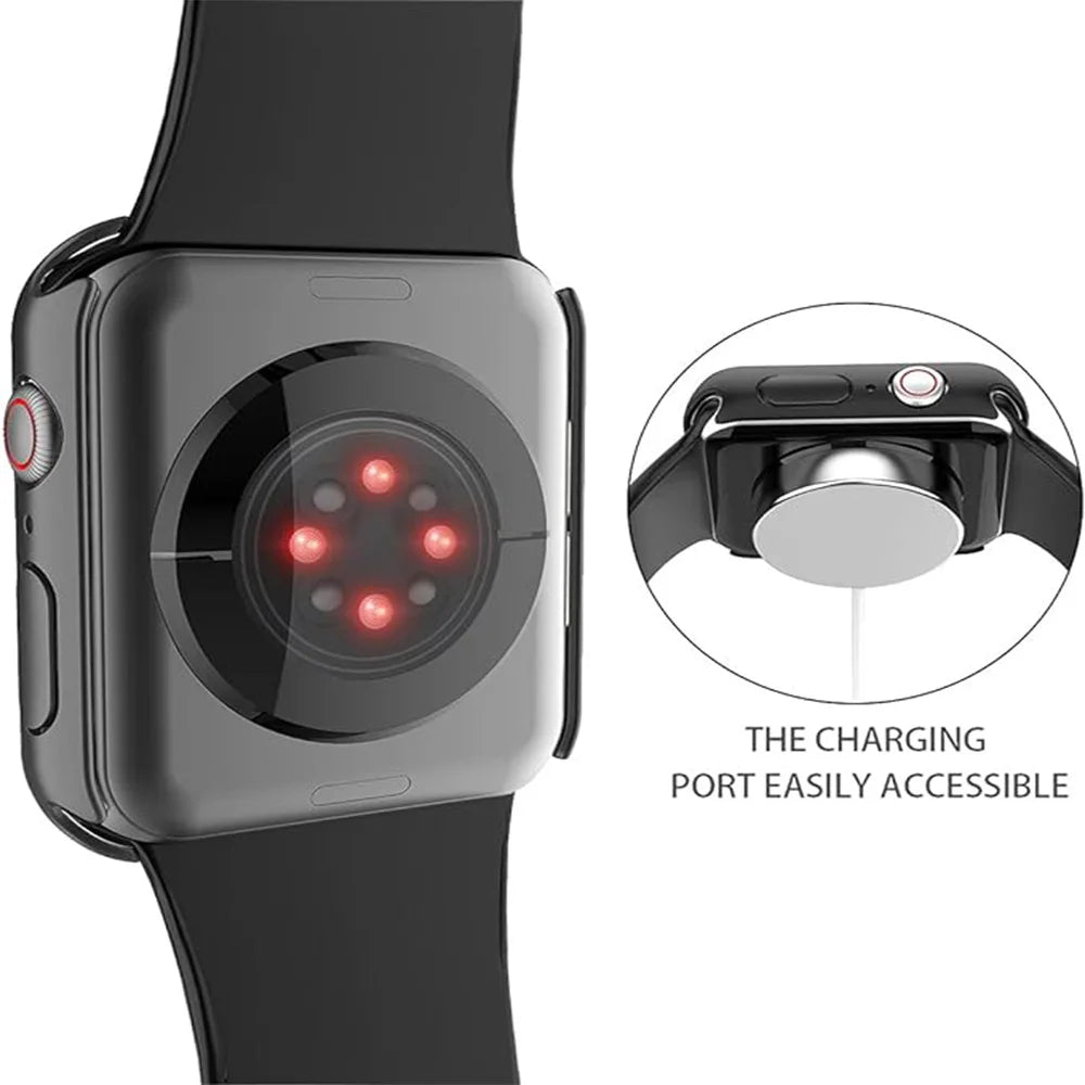 Tempered Glass+Case for Apple Watch Ultra 3 2 49 45 41 40 44 42 46mm PC Bumper Protector cover For iWatch 11 10 SE 9 8 7 6 5
