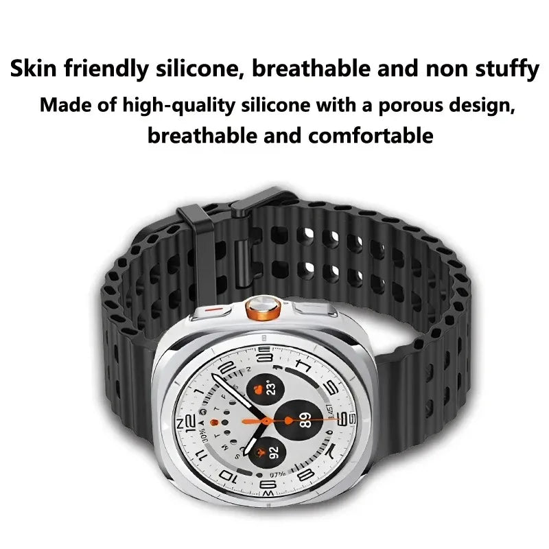 Ocean Silicone Strap for Samsung Galaxy Watch Ultra 47mm Sports Breathable Bracelet Wristband For Galaxy Watch Ultra 47mm Correa