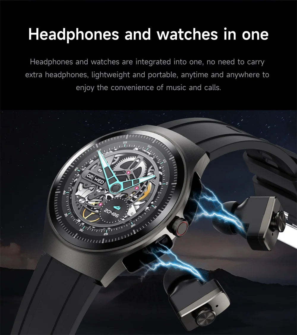 Music Smartwatch With Built-in Headphones Heart Rate Health Monitor 1.43-inch AMOLED HD Screen Men's Watch Women Sports Modes