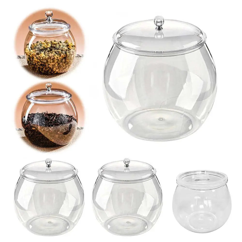 1pc Flour Grains Candy & Cookie Jar Hard and Smooth Plastic Pot with Lids Clear Airtight Food Storage Canister
