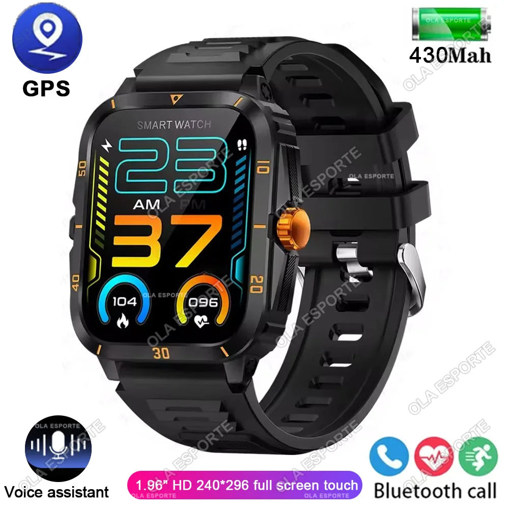 2025 Sport Smart Watch For Men 1.96'' Screen Blood Oxygen Bluetooth Call Watch 100+Sport Waterproof Smartwatch Man Reloj Hombre