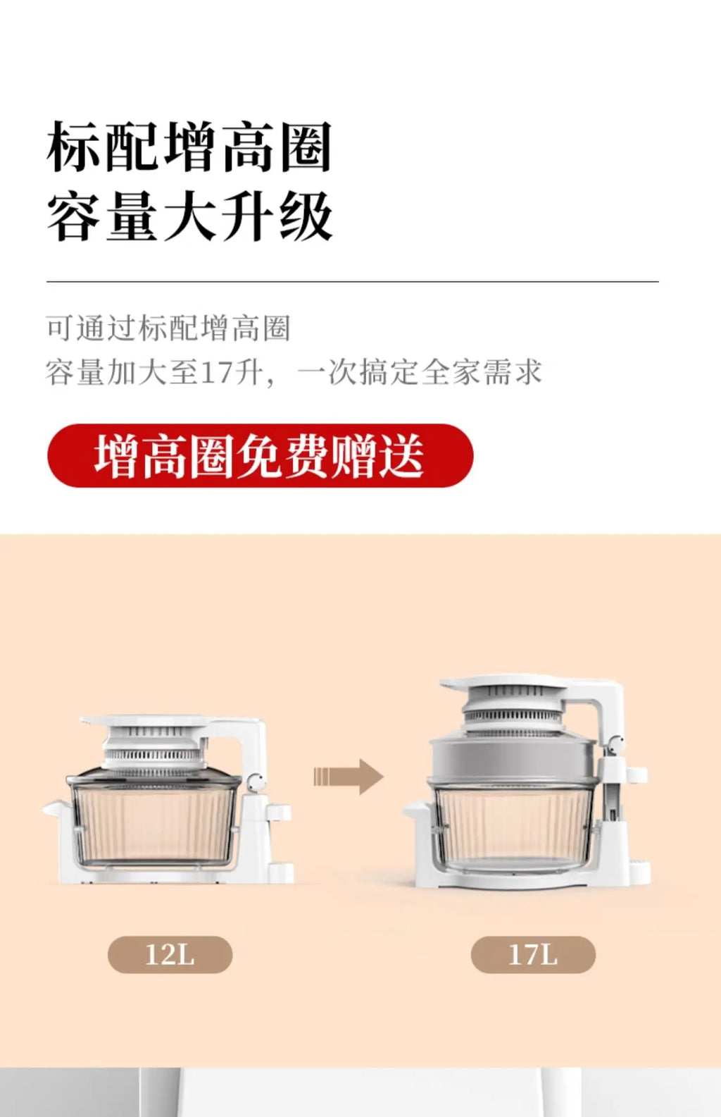 Visual Air Fryer New Household 17L Large Capacity Multi-Functional Glass Electric Fryer French Fries Machine