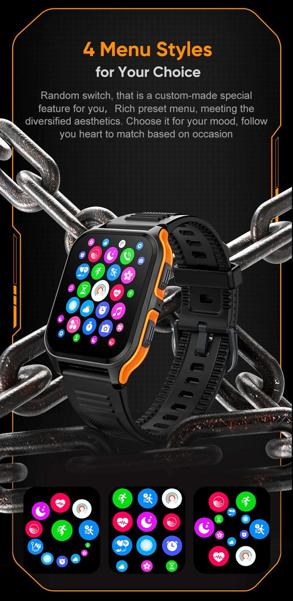 COLMI P73 1.9" Outdoor Military Smart Watch Men Bluetooth Call Smartwatch For Xiaomi Android IOS, IP68 Waterproof Fitness Watch