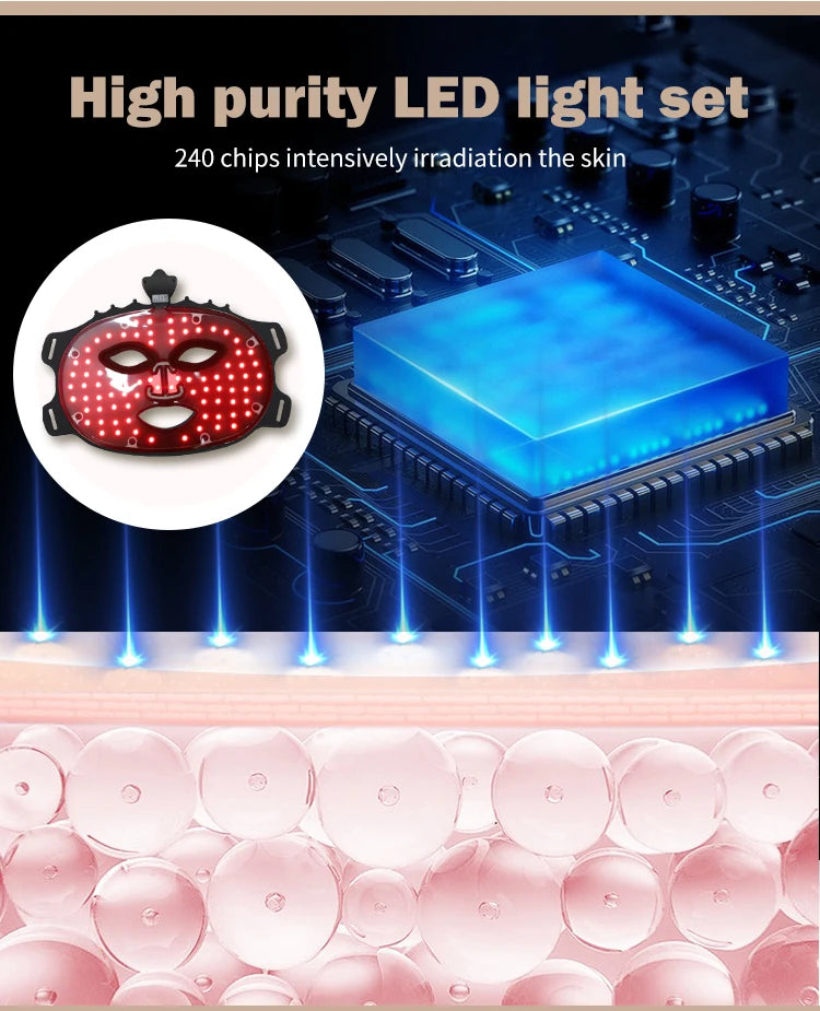 Silicone Led Face Mask Light Therapy 7 Colors Red Light Therapy Anti Aging Acne Pore Oil Control Skin Tighten Whiten Home Use