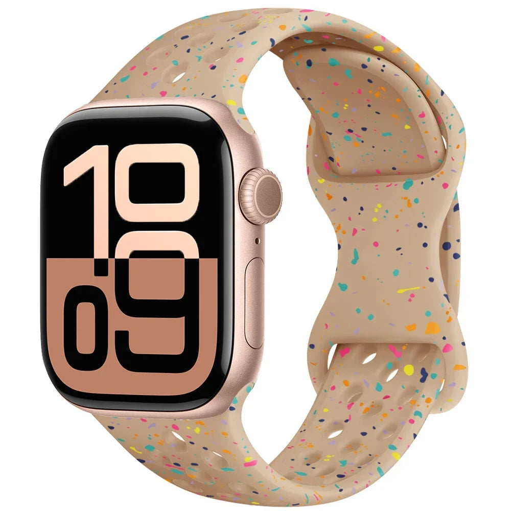 Silicone Strap For Apple Watch Ultra3 49mm 11 10 9 8 7 46mm 45mm 42mm 41mm Breathable Bracelet band iWatch 6 5 SE 44mm 41mm 40mm