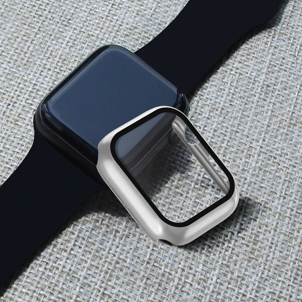 Tempered Glass+Case for Apple Watch Ultra 3 2 49 45 41 40 44 42 46mm PC Bumper Protector cover For iWatch 11 10 SE 9 8 7 6 5