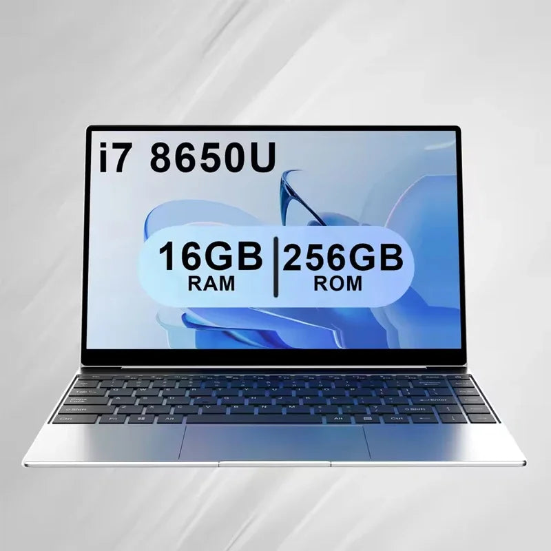 15.6" Thin Body Laptop I7-8650U Processor Large Memory 2TB M.2 SSD Windows 11 Home Business Portable Computer