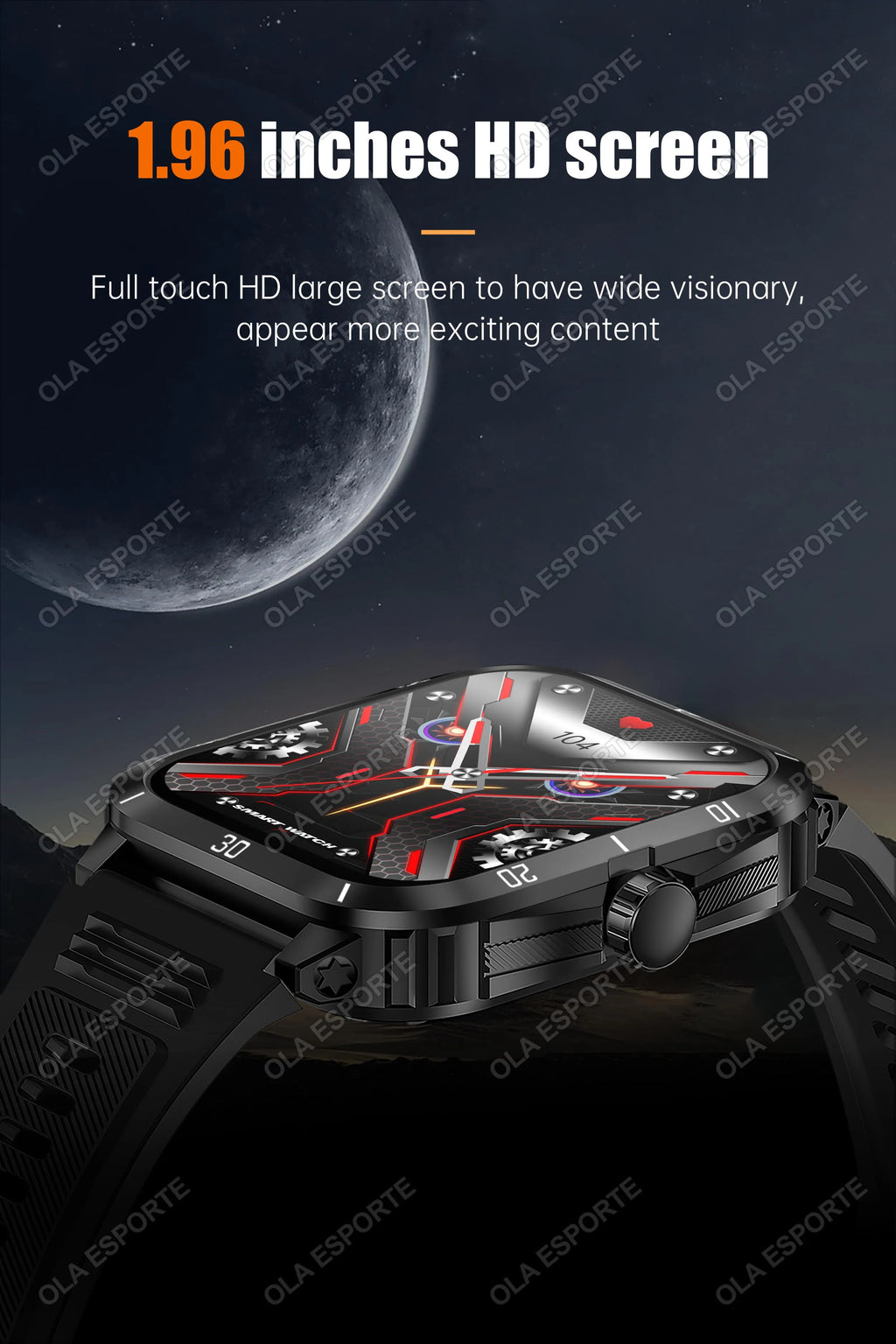 2025 Outdoor Military Watch 1.96" Smartwatch Men Bluetooth Calls Health Monitoring Smart Watch Sport Fitness Watches For Android