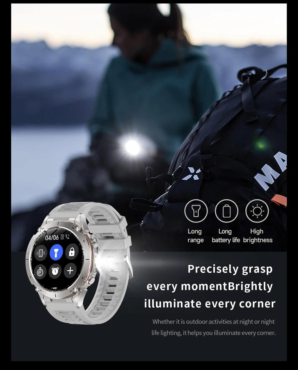 2025 GUHUAVMI Y-101 GPS Sports Smart Watch 10ATM Waterproof Built-in Dual-Band GNSS Compass Altimeter Military Grade Smartwatchs