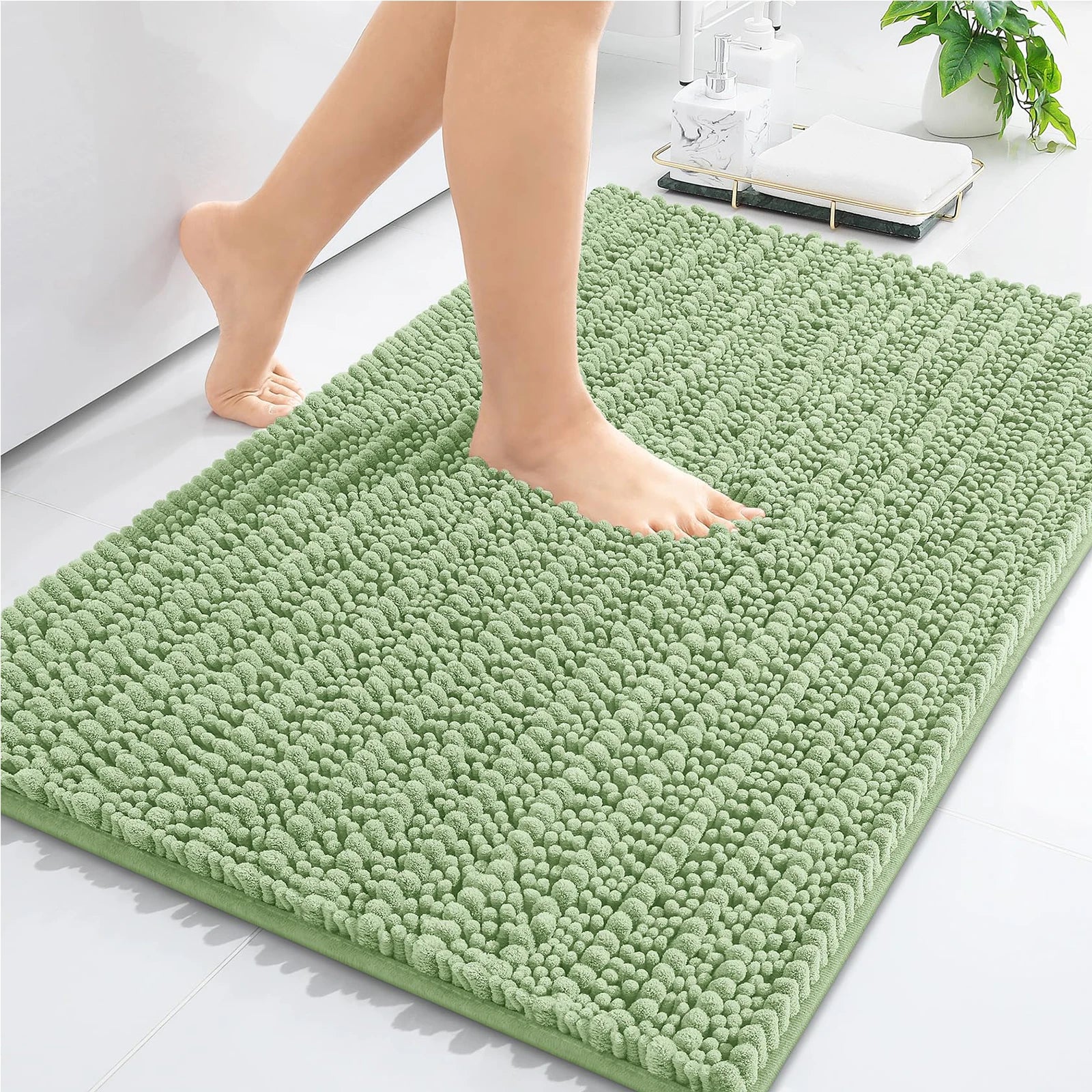 Homaxy New Chenille One Thick And Three Fine Floor Mat Indoor Non Slip Doormat Dirt Trap Absorbs Water Comfortable Bathroom Mats