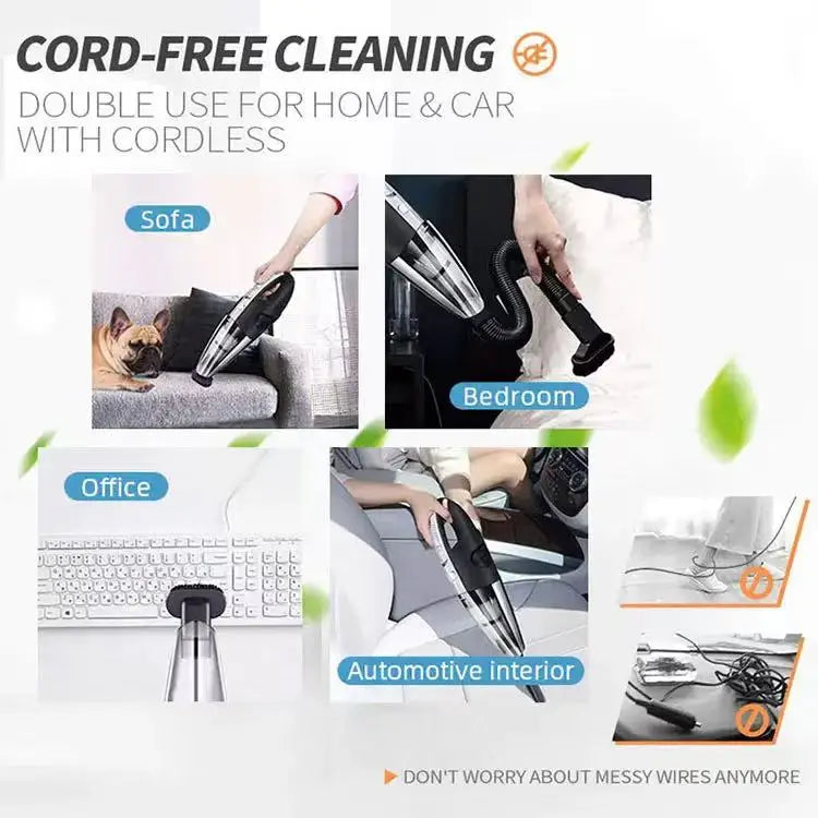 Portable Wireless Vacuum Cleaner Powerful Suction Rechargeable Handheld Vacuum Cleaner Quick Charge for Car Home Pet Hair