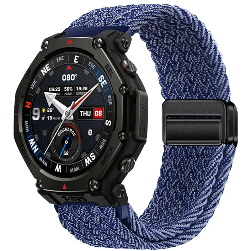 20mm 22mm Nylon Strap for Amazfit T-Rex3 Pro 48/44mm Helio Balance 2 Magnetic Buckle Bracelet Amazfit Active 2 Bip 6 5 Wristband