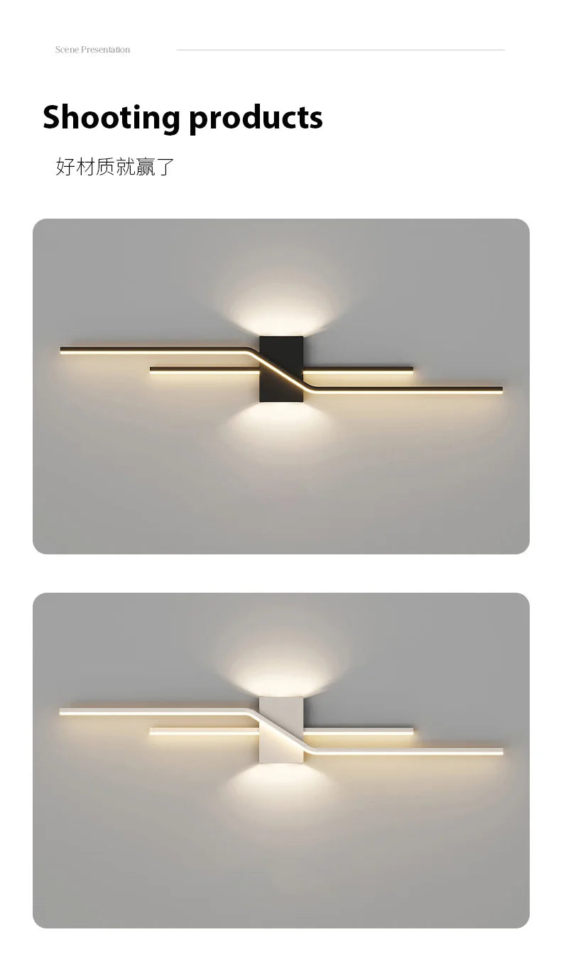 Wall Lamp Living Room TV Background Wall Lantern Minimalist Strip Lamp Bedroom Bedside Decoration Aisle Lamps Bracket Light