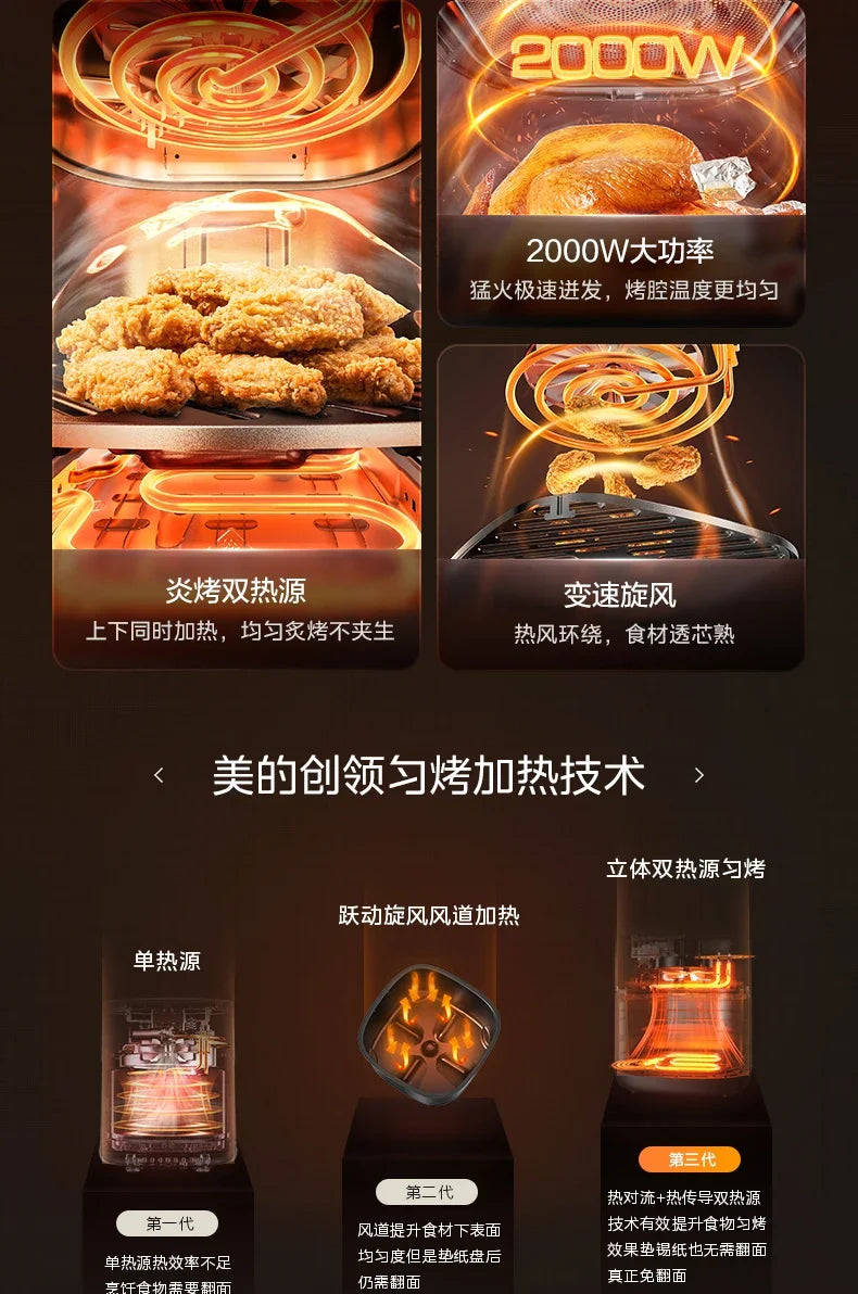 Bake Air Fryer: New Home Multifunctional. Large Capacity Integrated Automatic Visual Electric Oven Fritadeira Eletrica Air Fryer