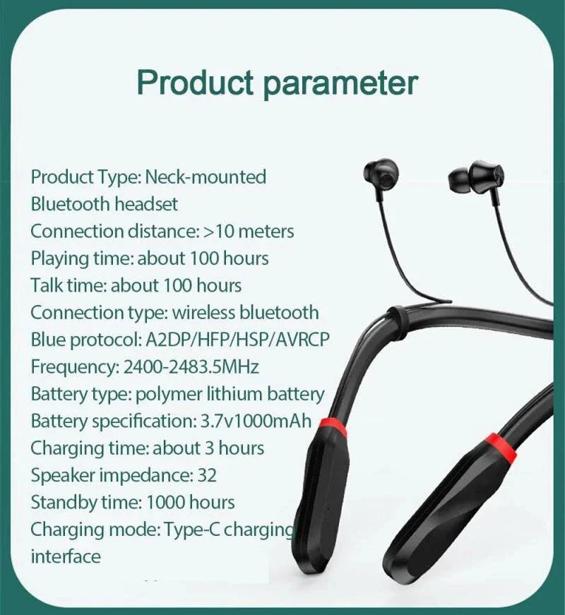 I35 Earphones Bluetooth 5.1 Headphones Sport Earbuds Built-in Mic Neckband Headphone Stereo Earbuds Headset For Running