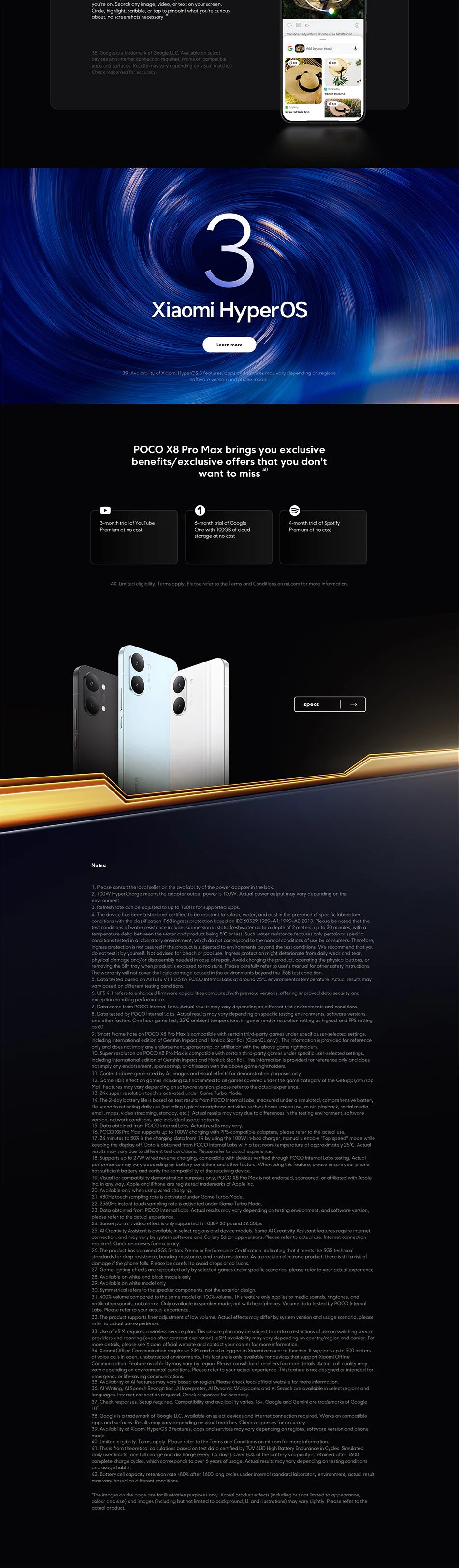 Global Version POCO X8 Pro Max Dimensity 9500s Smartphone 8500mAh (typ) 100W HyperCharge 6.83" 1.5K 120Hz IP68 POCO Cellphone