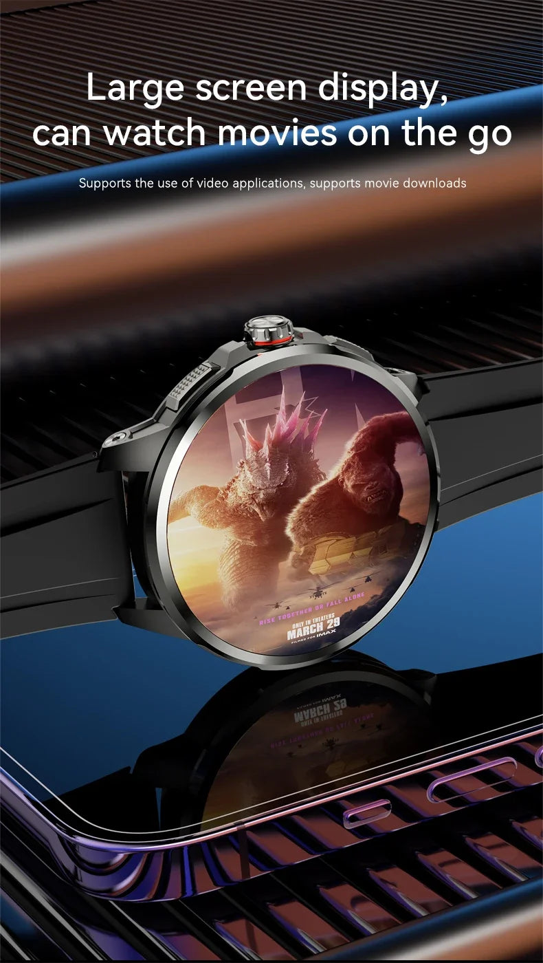 4G Full Network Smart Watch 8GB+128GB RAM 1.95 inch HD Screen 900W Video Call 2100mAh WIFI GPS Google Play Smartwatch Flashlight