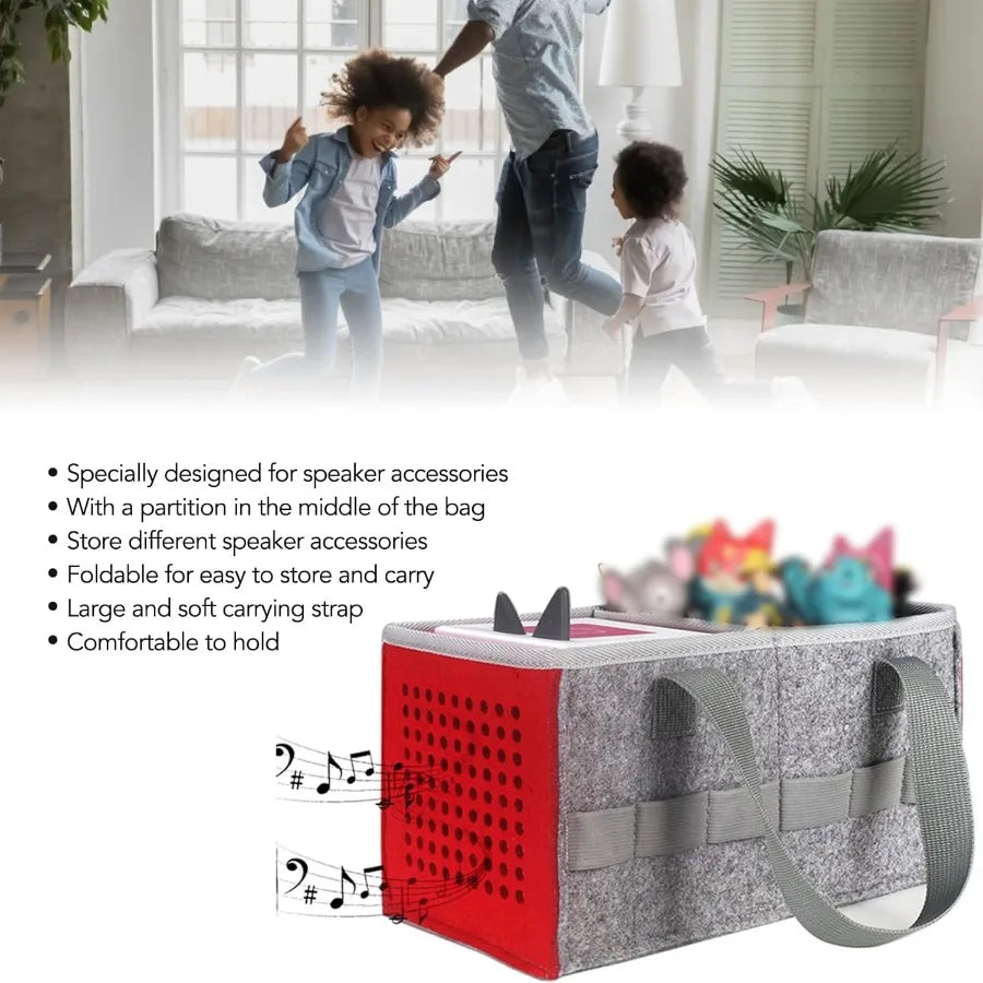 Felt Carrying Case Compatible With Toniebox Starter Set And Tonies Figurine For Travel Home Felt Cloth Musical Toy Folding Bag