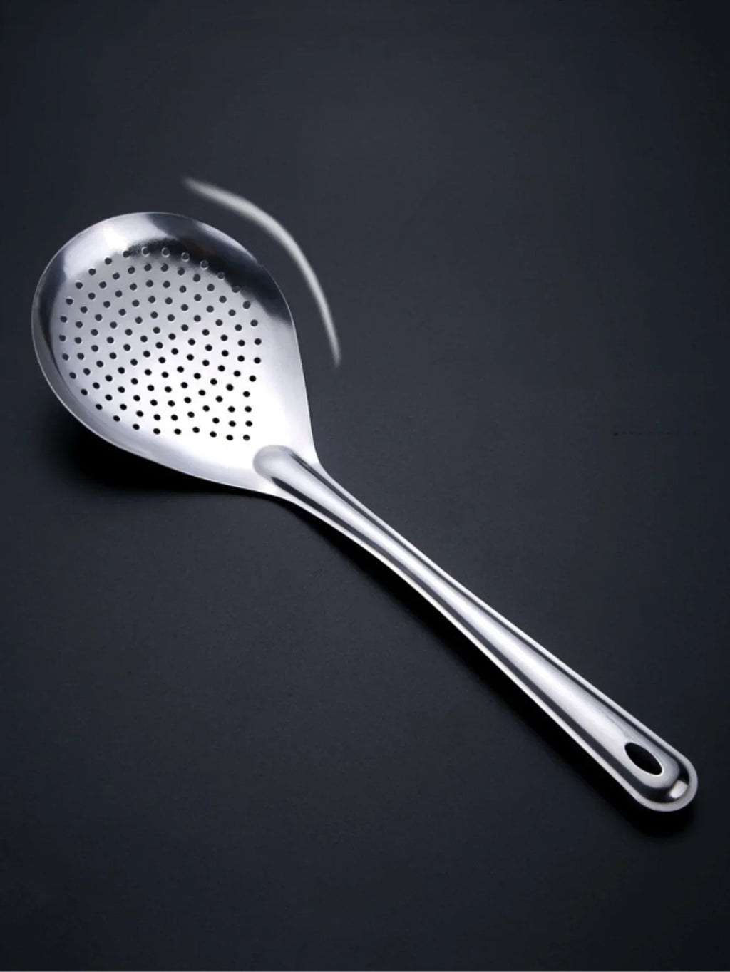 1pc Large Durable Stainless Steel Colander Skimmer Spoon, Heavy Duty Food Strainer Spoon  for Frying & Cooking, Kitchen Utensils